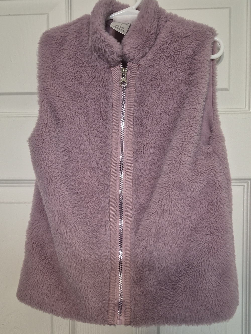 Little Lass Plush Zip-Up Vest in Lavender Size 6 Kids